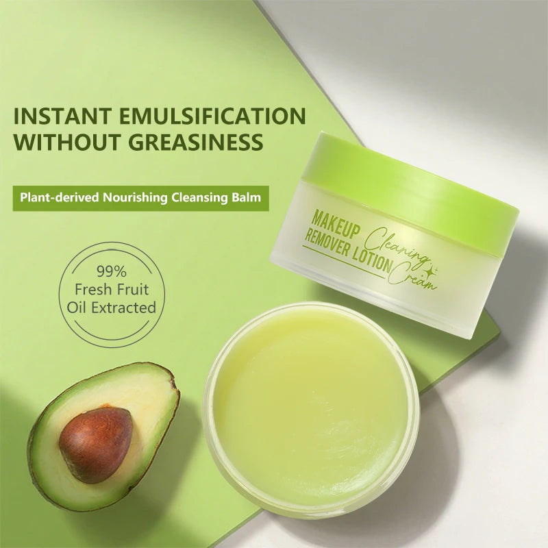 Avocado Makeup Remover Cream for Women's Gentle Cleaning Eye and Lip Makeup Remover Oil Nourishing and Unloading in One