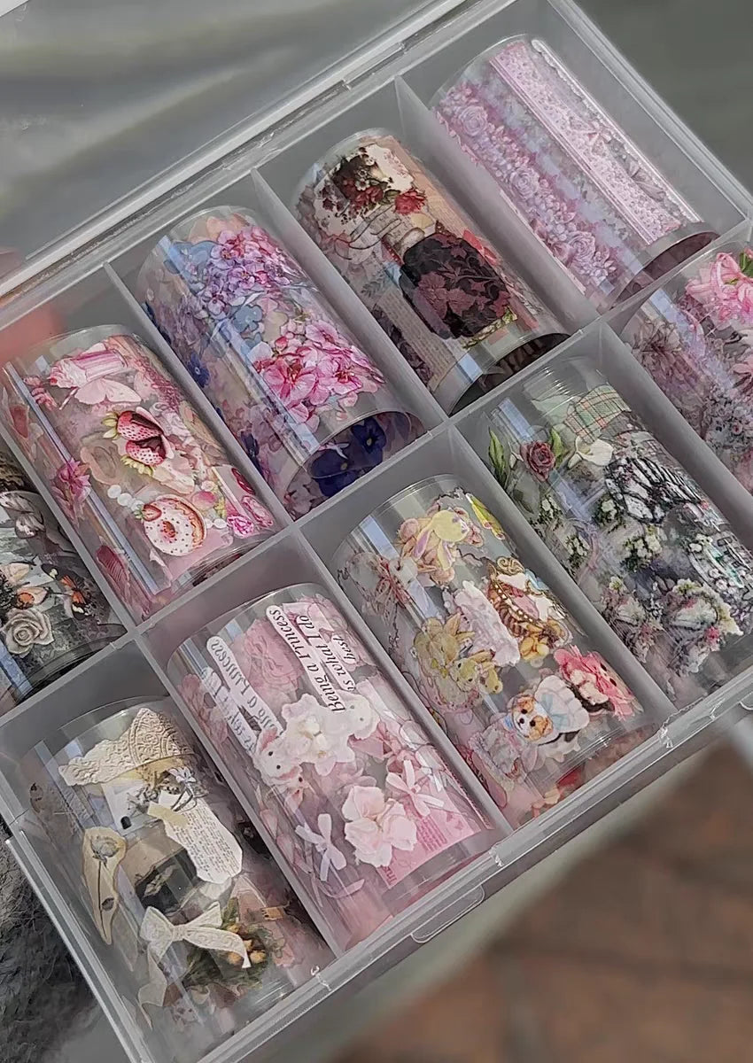 10Rolls Flower Nail Foils Transfer Paper Nail Art Stickers Manicure Set Decal Nails Decoration