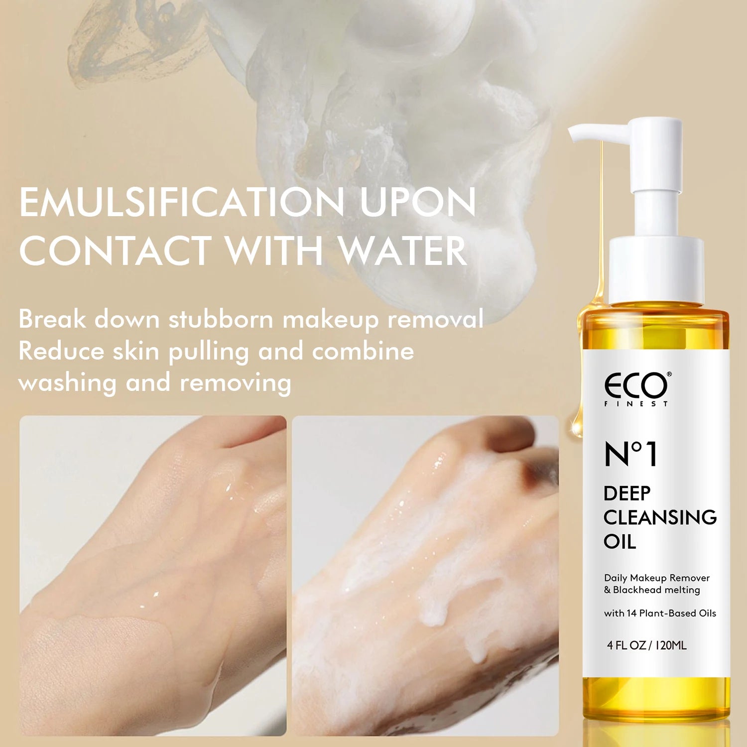 120ml Makeup Remover Oil,Deep Cleansing, Jojoba Oil, all tape skin