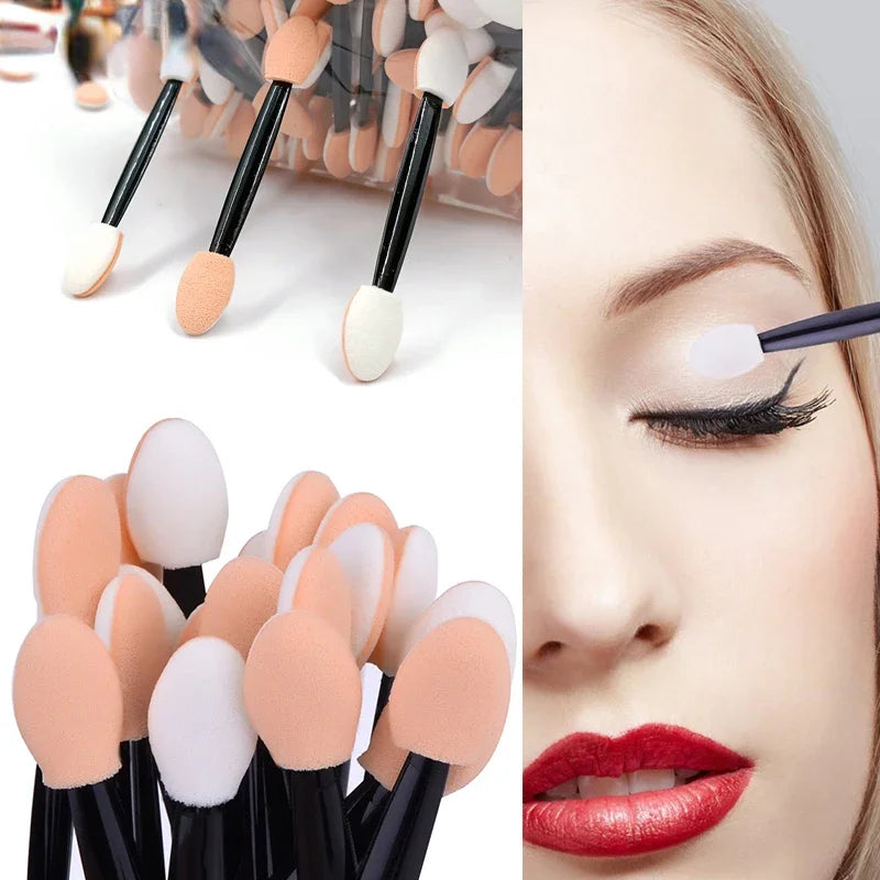 Wholesale 100Pcs/ Bag Small Shadow Brush Makeup Mini Tools Wholesale Portable Eyeshadow Applicators In Bulk Double Sponge Eye