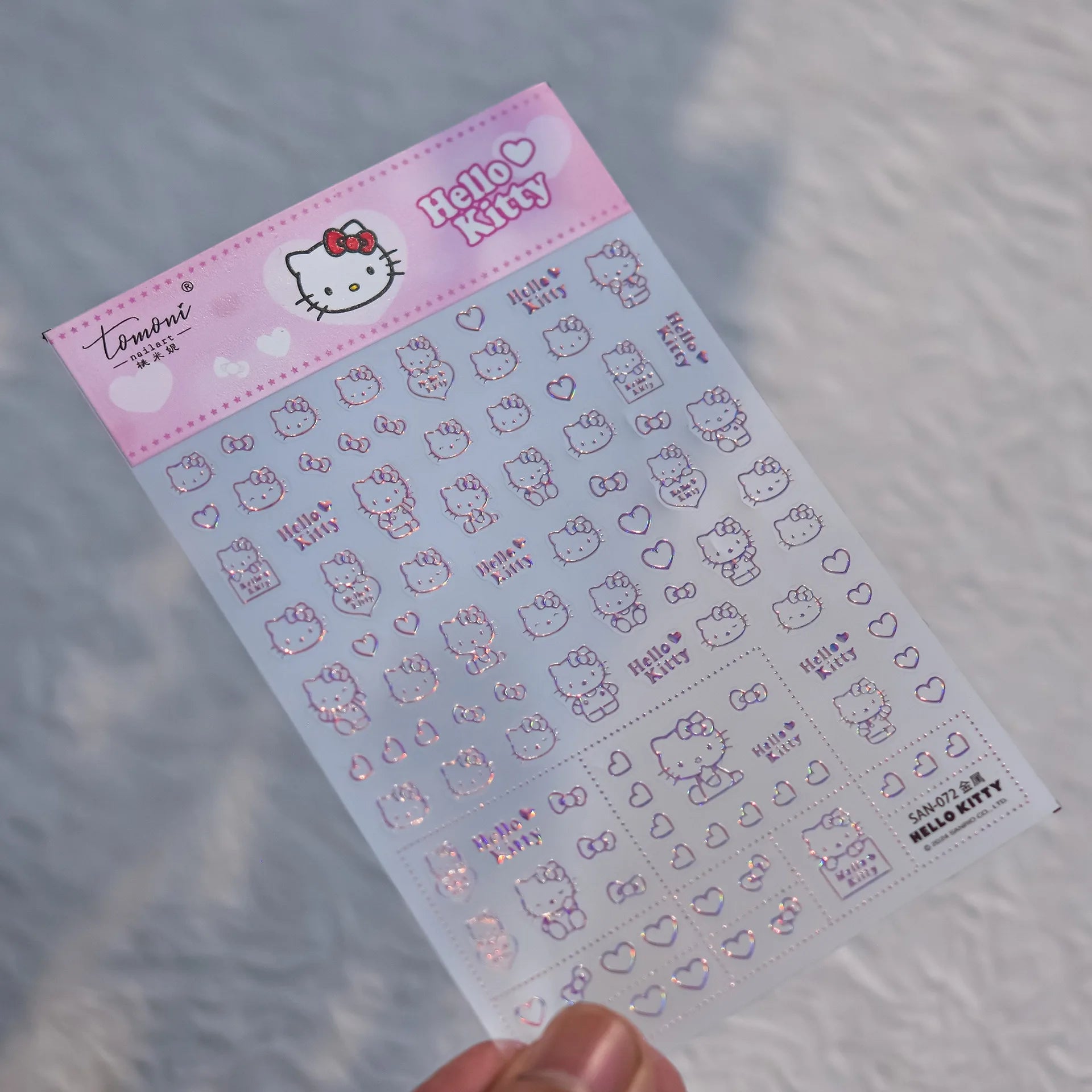 1PCS New Color Laser Hello Kitty Cartoon 5D Nail Stickers Sanrio Cinnamoroll Pochacco Nail Art Supplies DIY Nail Art Stickers