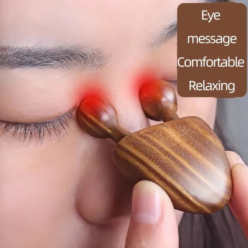 Wooden, nose massager, facial relaxation massage, eye pinch stick