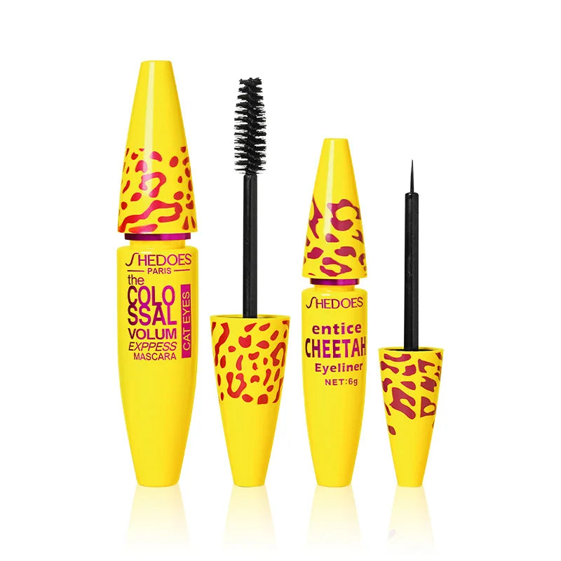 Make up Eyelash Mascara Waterproof Thick Liquid Eyeliner Mascara Makeup Kit Eyelashes Long Lasting Volume Eye Liner Mascara Set