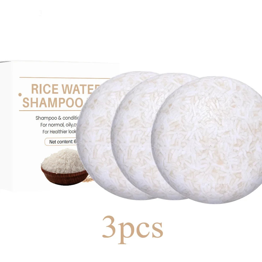 1/2/3pcs Organic Rice Shampoo Soap Bar Cleanses Oil Free Conditioning Soap Rice Water Protein Nourishing Hair Growth Soap Bar