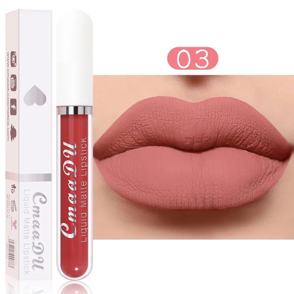 CmaaDu 1 Pcs Matte Lip Gloss Liquid Lipstick- Lip Stains with Long-Lasting Waterproof, Adult Age Range, Red Tones Easy to Color