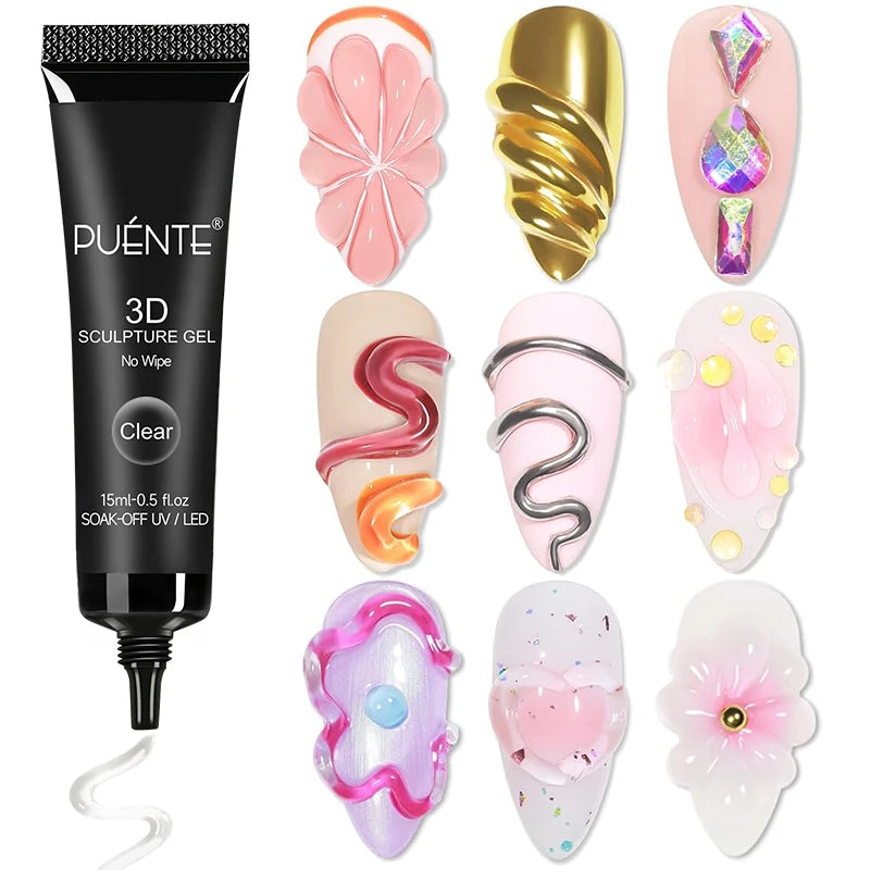 PUENTE 15ML Vitamin E Base Coat Gel Nail Polish For Soft Thin Breaking Nails Strengthen Soak Off UV Gel Varnish For Nail Care