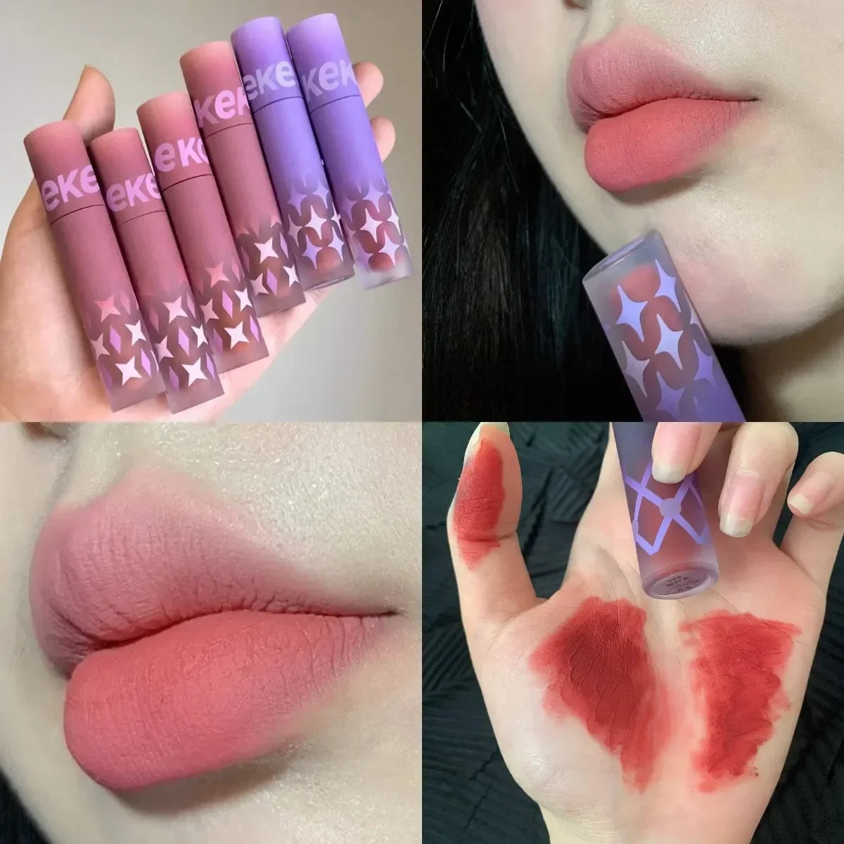 1pcs Punk Gothic Black Lipstick Matte Brown Lip Satin Red Lip Tint Waterproof Matte Liquid Liptsick Lip Gloss Korean Cosmetics