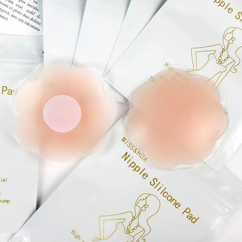 1pair Silicone Nipple Cover Lift Up Bra Sticker Adhesive Invisible Bra Breast Pasty Women Chest Petals Reusable Strapless Bras