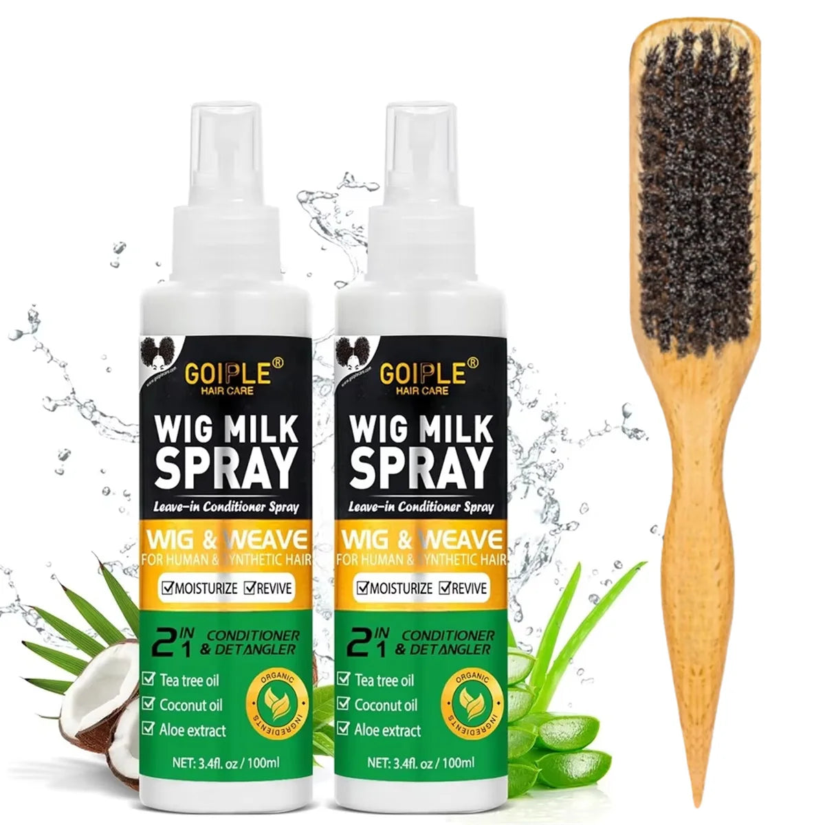 100m Wig Milk Spray for Wigs Smooth and Shiny Wig Leave-in Conditioner Women Synthetic Hair Anti Frizz Moisturizing Care Product