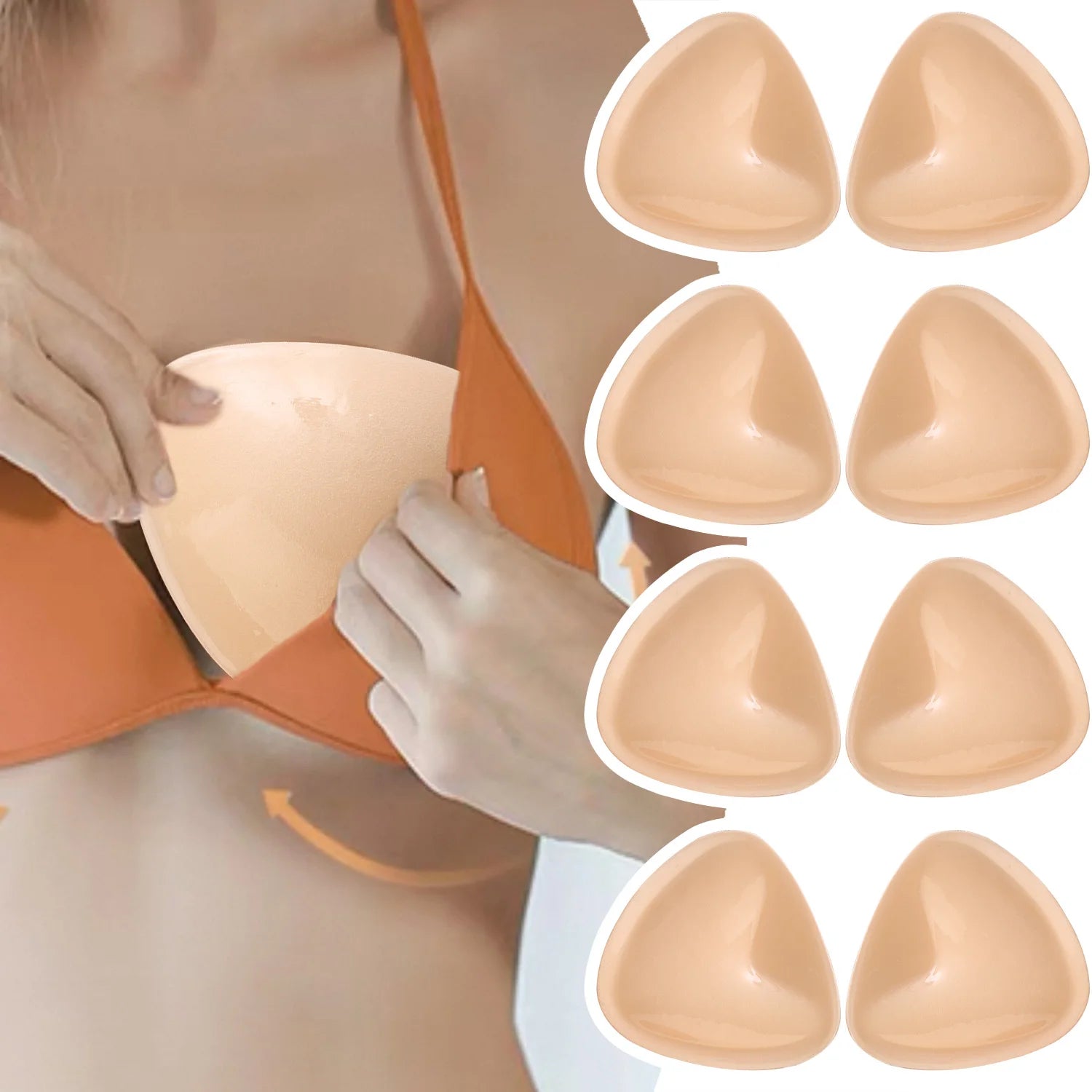A-D Cup Double Sided Adhesive Bra Breast Triangular Pads Push-up Women Thicker Nipple Cover Patch Bikini Inserts for Swimsuit