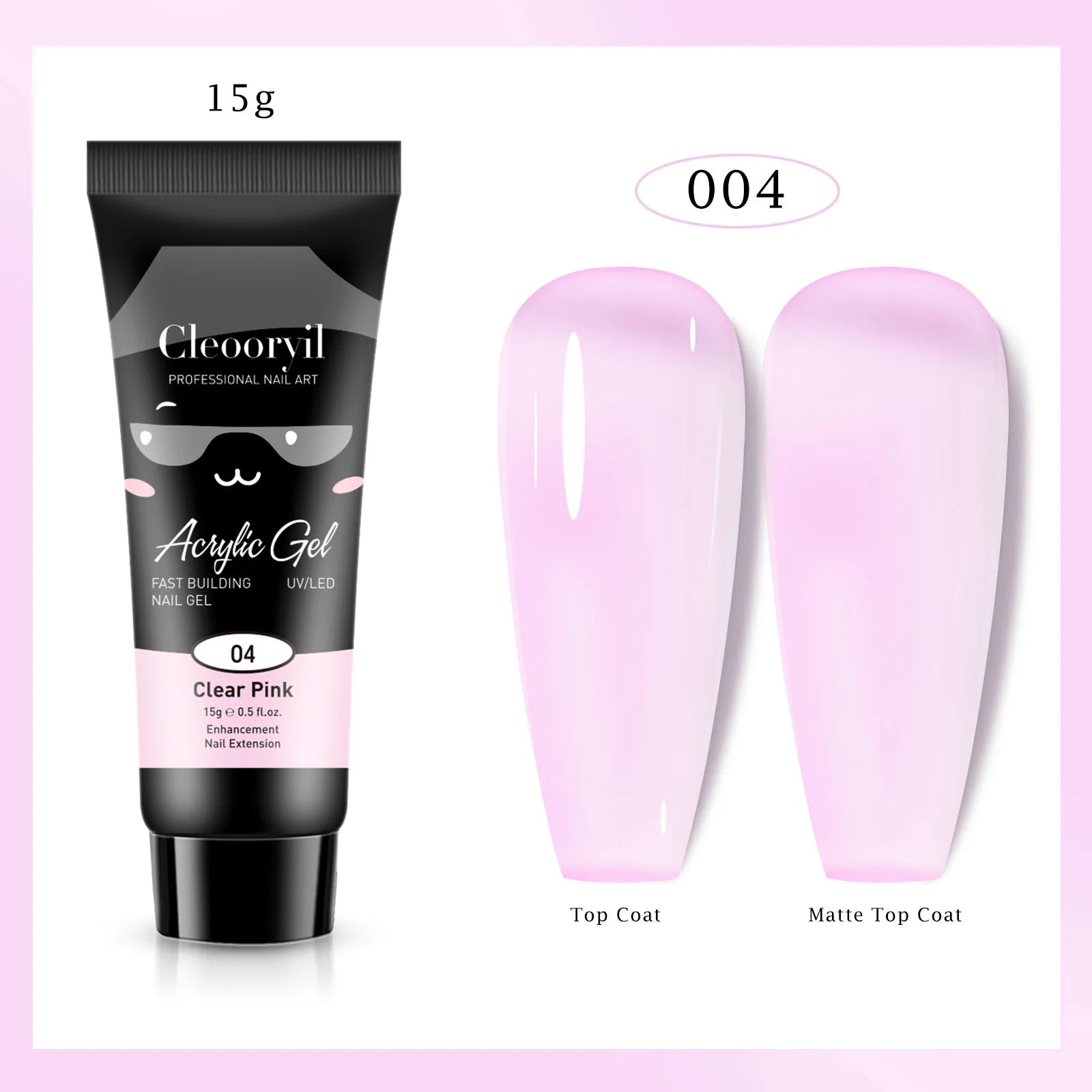 15ml Solid Extension Gel Nail Build Poly Nail Acrylic Gel Crystal Naked Color UV LED Polish Gel For Extend Nail Quick Extension