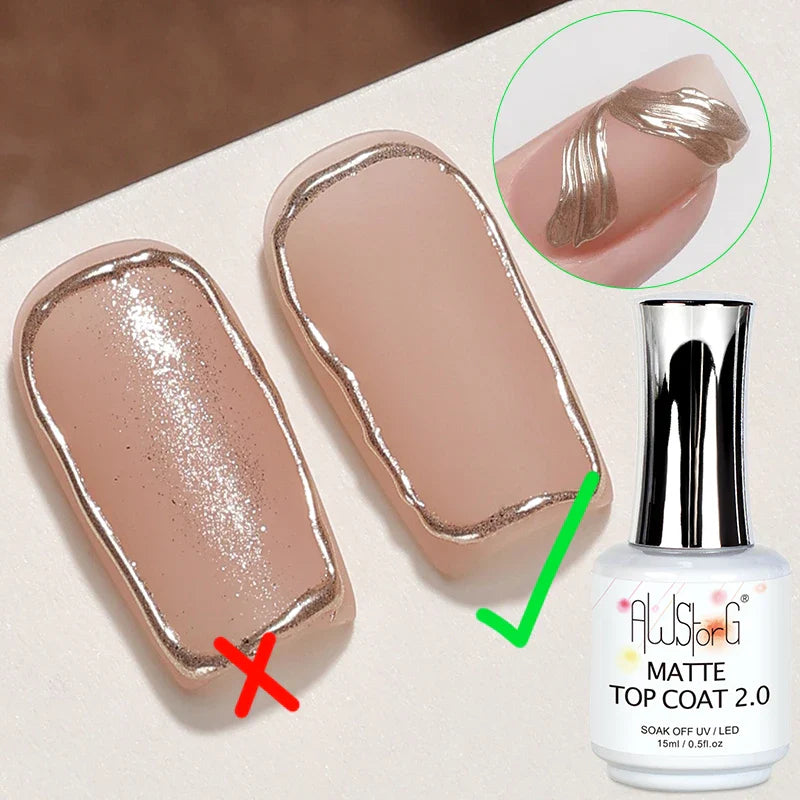 AWStorG 15ML Super Top Coat Function Gel No Wipe Matte Top Gel Transparent Soak Off UV LED NailArt Manicure Gel Varnish Primer