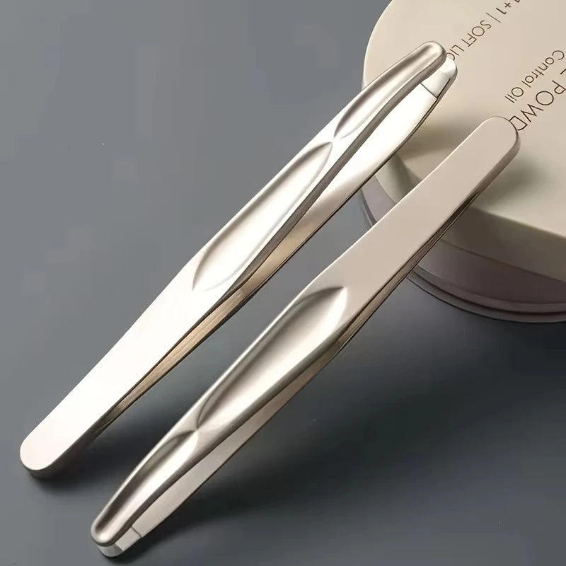 Precision Stainless Steel Eyebrow Clippers Gentle round Head Tweezers with Light Design for Beard And Mustache