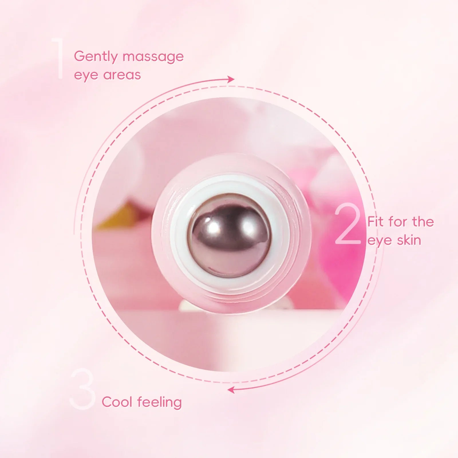 LAIKOU Sakura Eye Serum Roller Massage Hyaluronic Acid Skin Care Eye Bags Cream Moisturizing Dark Circles 15ml