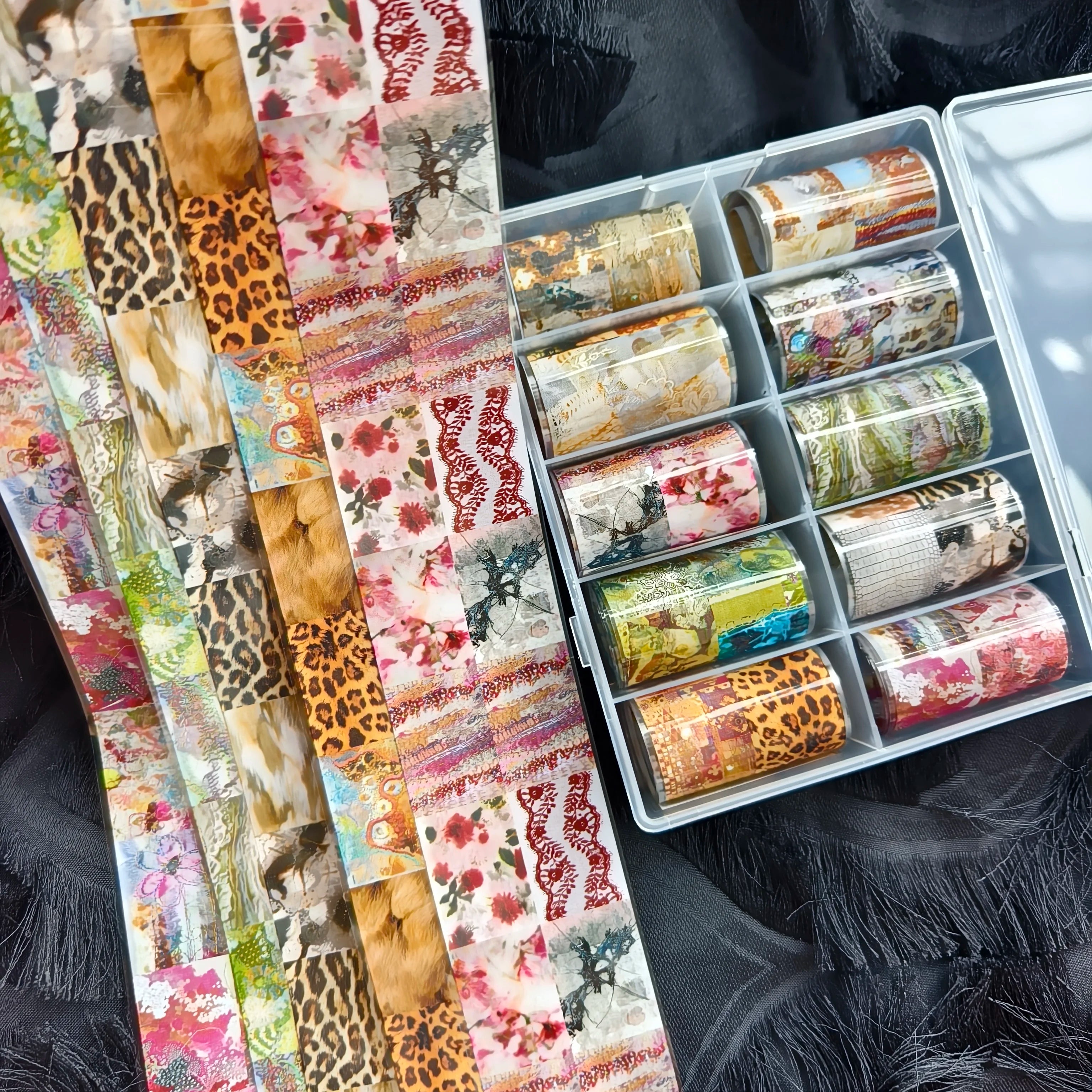 10Rolls Halloween Flower Plaid Angel Marble Bow Nail Foils Transfer Paper Nail Art Stickers Decal Nails Decoration