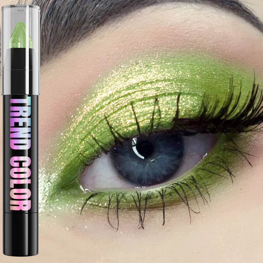 24 Colors Pearlescent Glitter Eyeshadow Eyeliner Pencil Waterproof Matte Nude Eye Shadow Eye Makeup Shimmer Highlighter Pen Tool