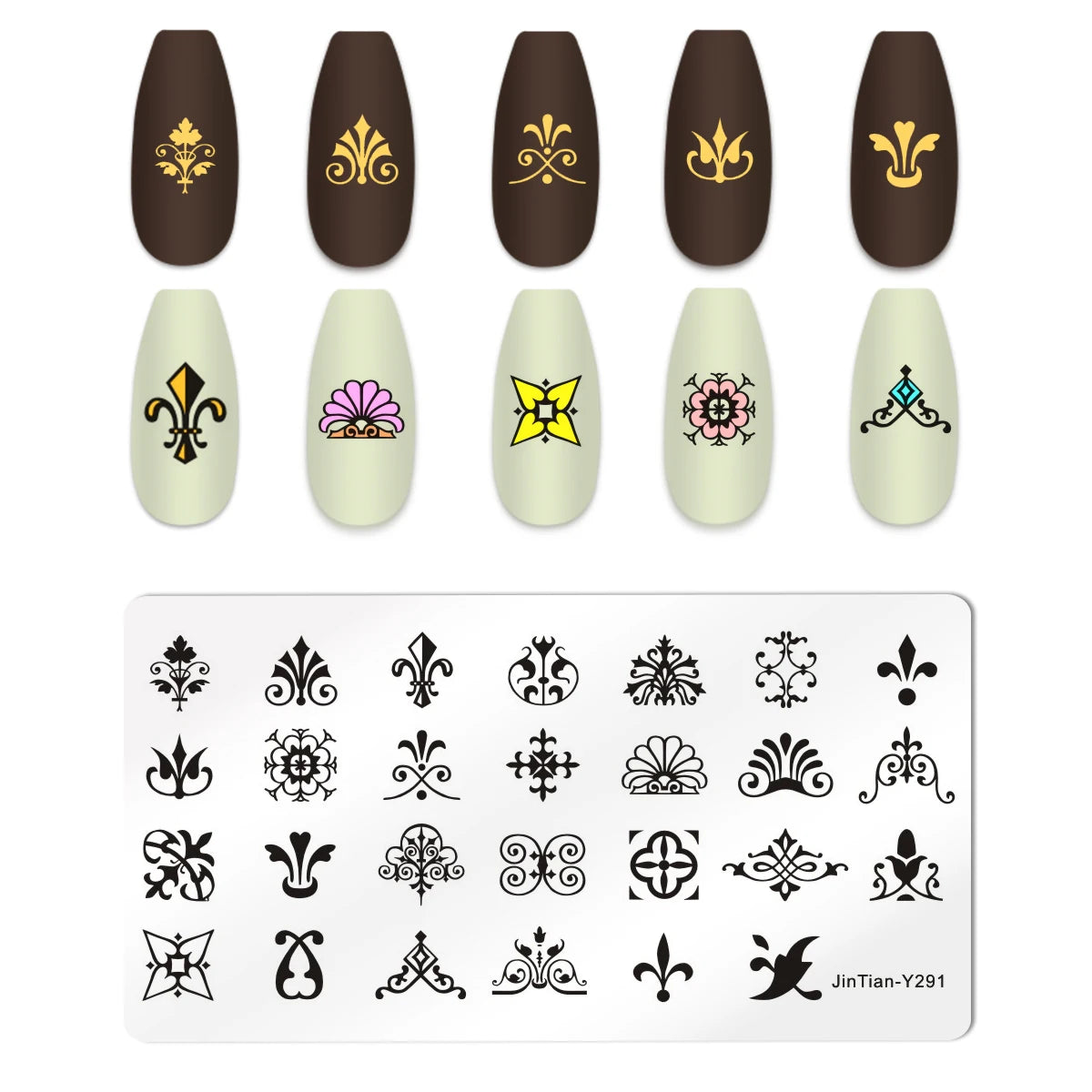 Valentine's Day Nail Stamping Plates Rose Flower Love Theme Nail Art Plate Stainless Steel Halloween Nail Design Stencil Tools