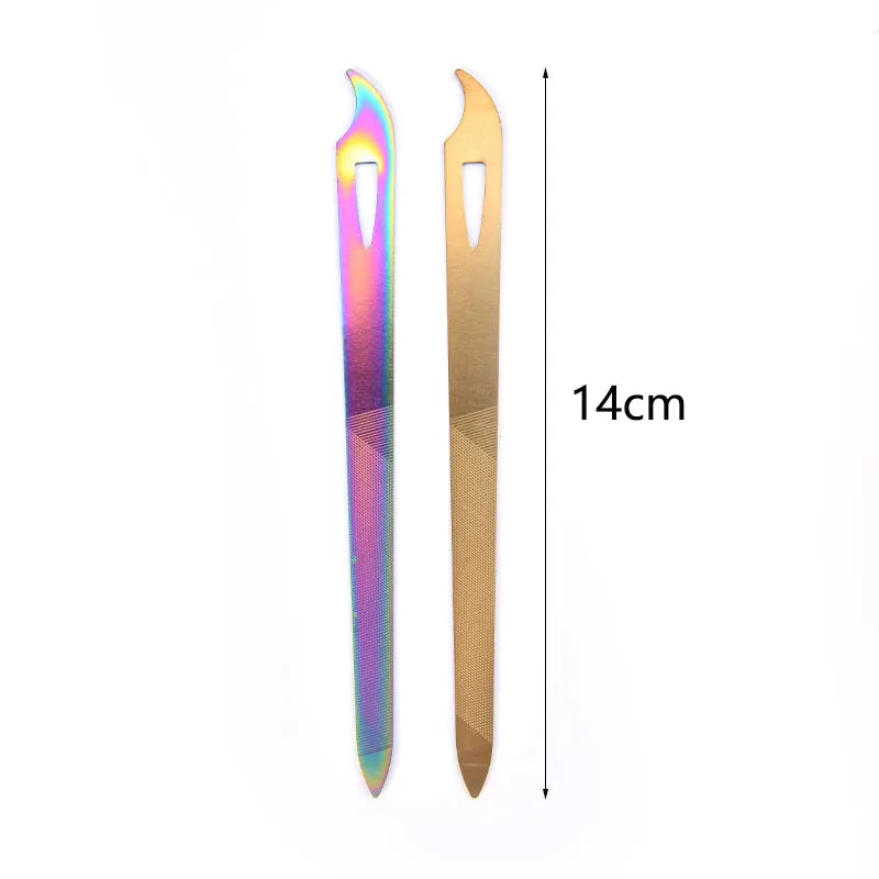 Stainless Steel Double Sides Thick Nails Pedicure Metal Nail File Acrylic Manicure Tools Gel Rasp Nail Accessories