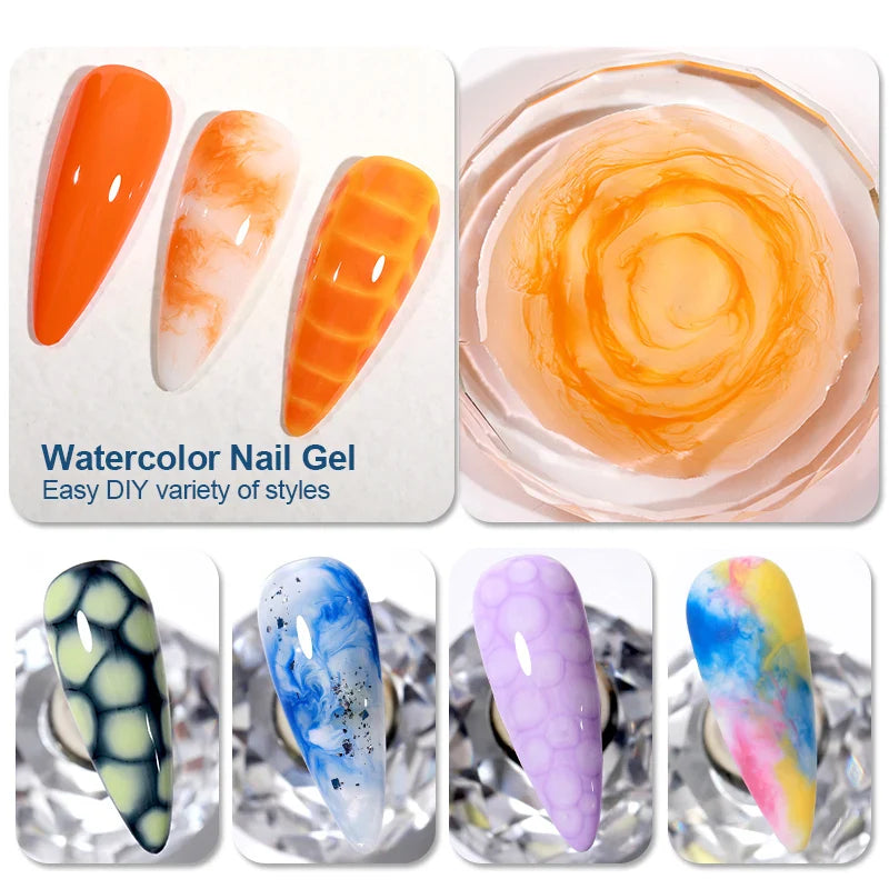 AS Tpo Free Clear Blooming Gel Polish 15ml UV LED Soak Off Nail Art Polish for Spreading Effect Marble Gel Paint Varnish TopBase