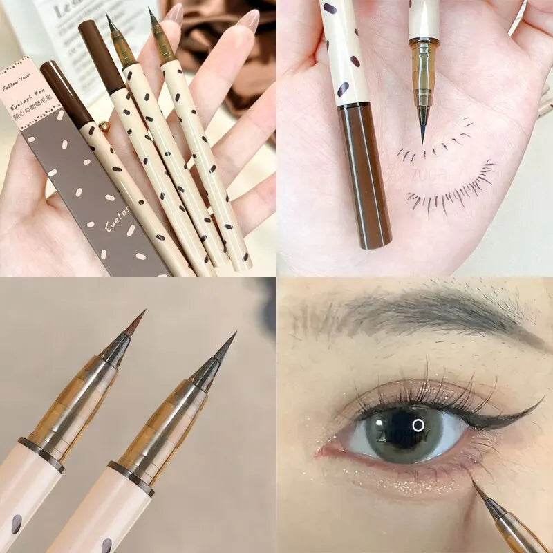Ultra Thin Head Eyeliner Liquid Pen Upper And Lower Eyelashes Eyeliner Pen Waterproof Smooth Not Easy To Apply Eyeliner Pen