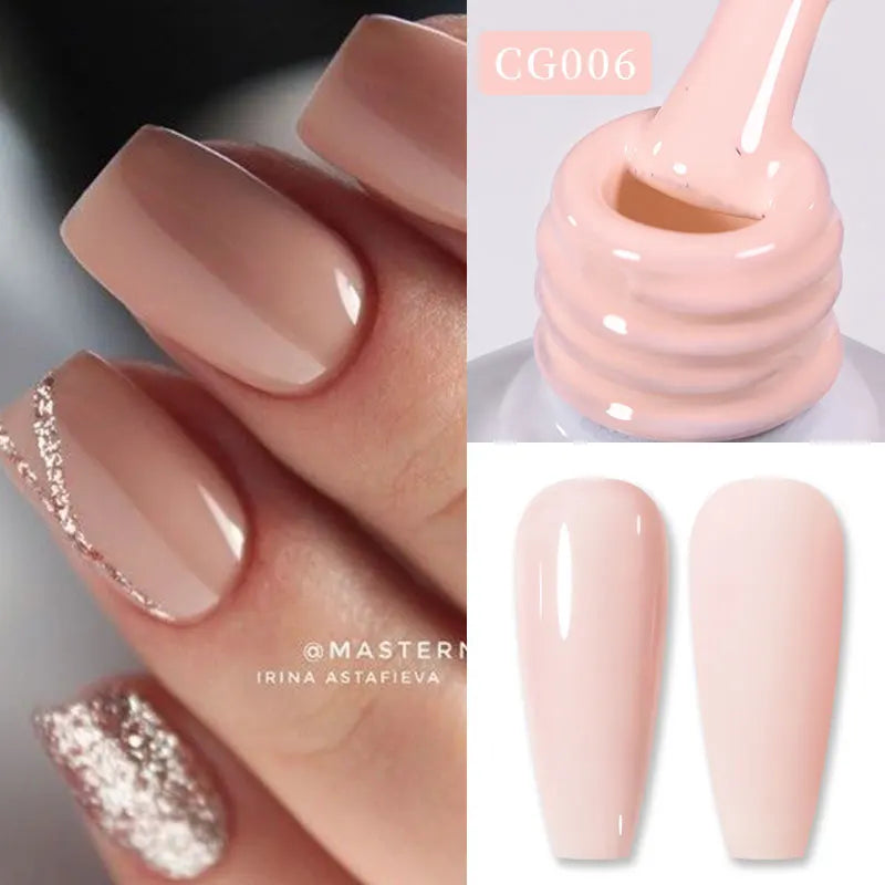 BORN PRETTY Jelly Nude Gel Nail Polish 10ml Light Pink Peach Translucent Color UV Light Cure Gel Varnish Nail Art DIY at Home
