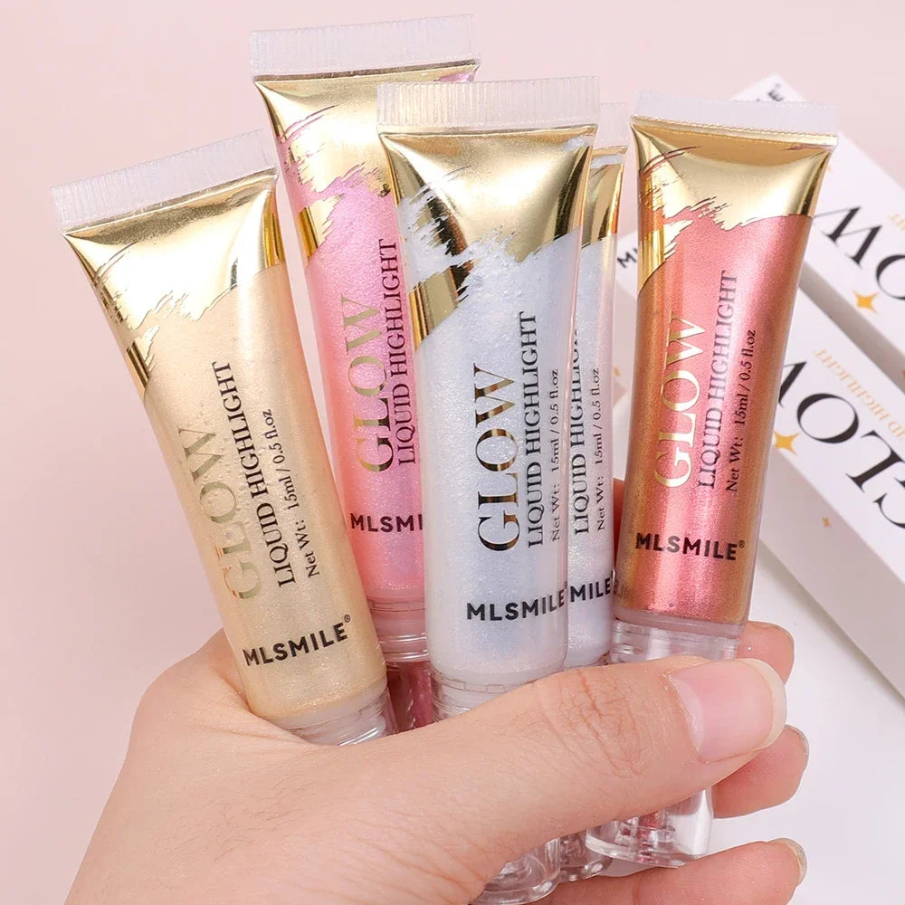 Diamond Glitter Highlighter Liquid Pearlescent Waterproof Longlasting Brightening Liquid Highlighter Stick Eyes Makeup Cosmetics
