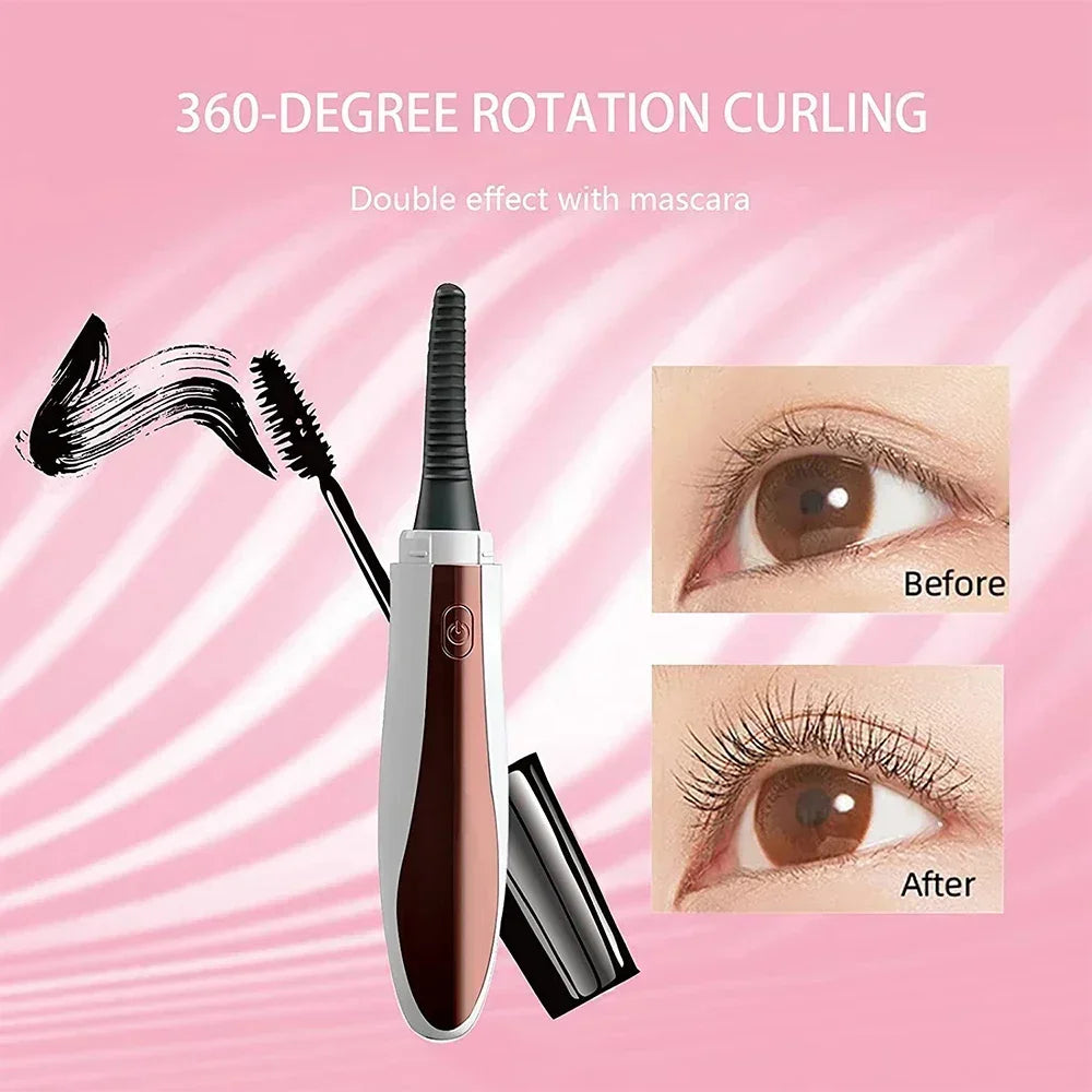 Electric Eyelash Curler Intelligent Temperature Control Digital Display with Comb Brush Head Electric Eyelash Curler Lash Comb