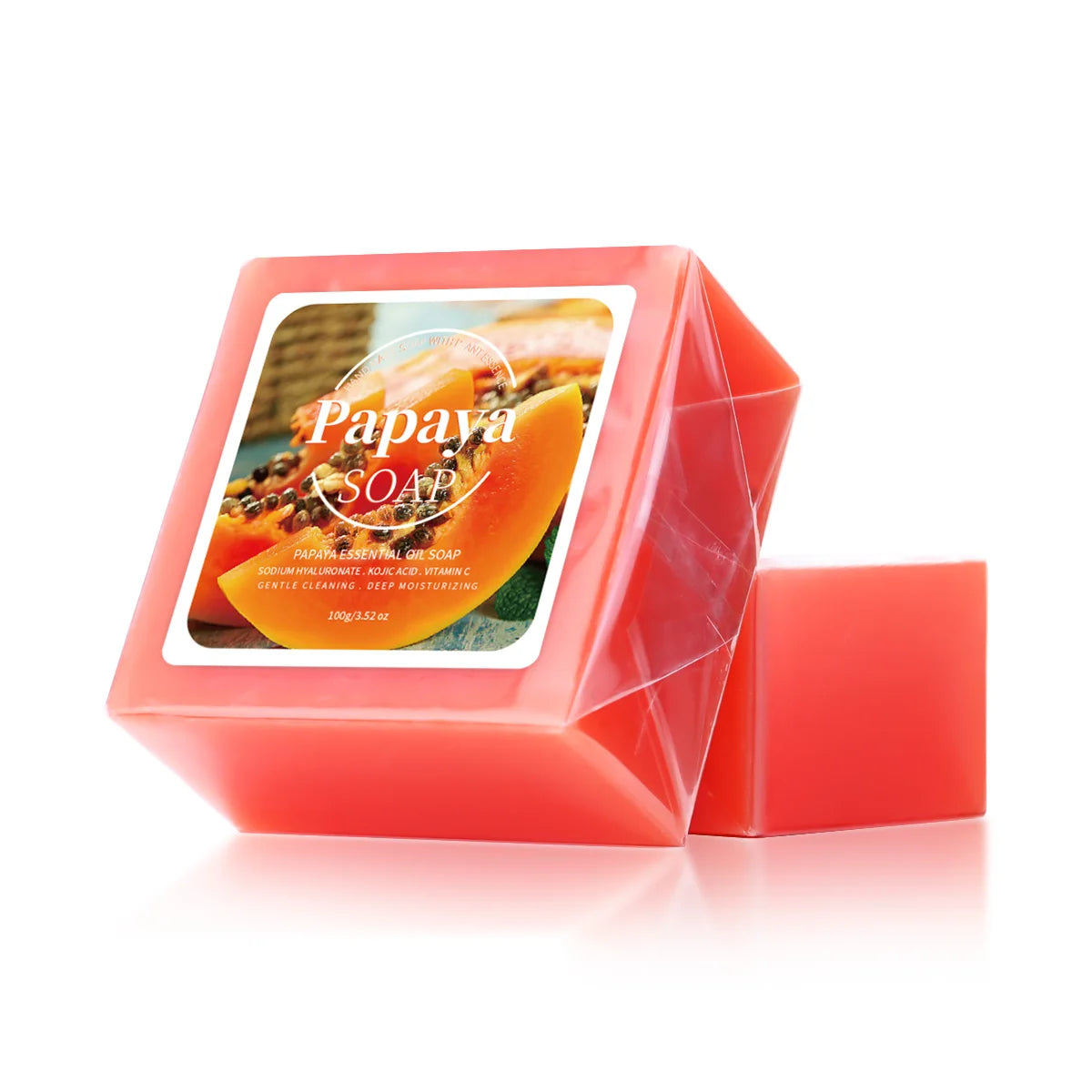 100g B+ Papaya Extract Nourishing Handmade Soap Deep Cleansing Whitening with Coconut Goat Milk Soap
