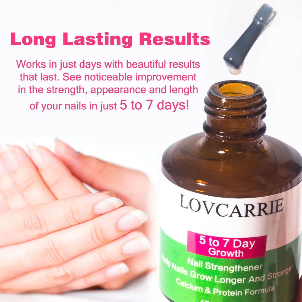 LOVCARRIE Nail Growth 5 to 7 Day Strong Nail Strengthener Calcium Protein Formula Strong Nails Hardener Protect Soft Thin Nails