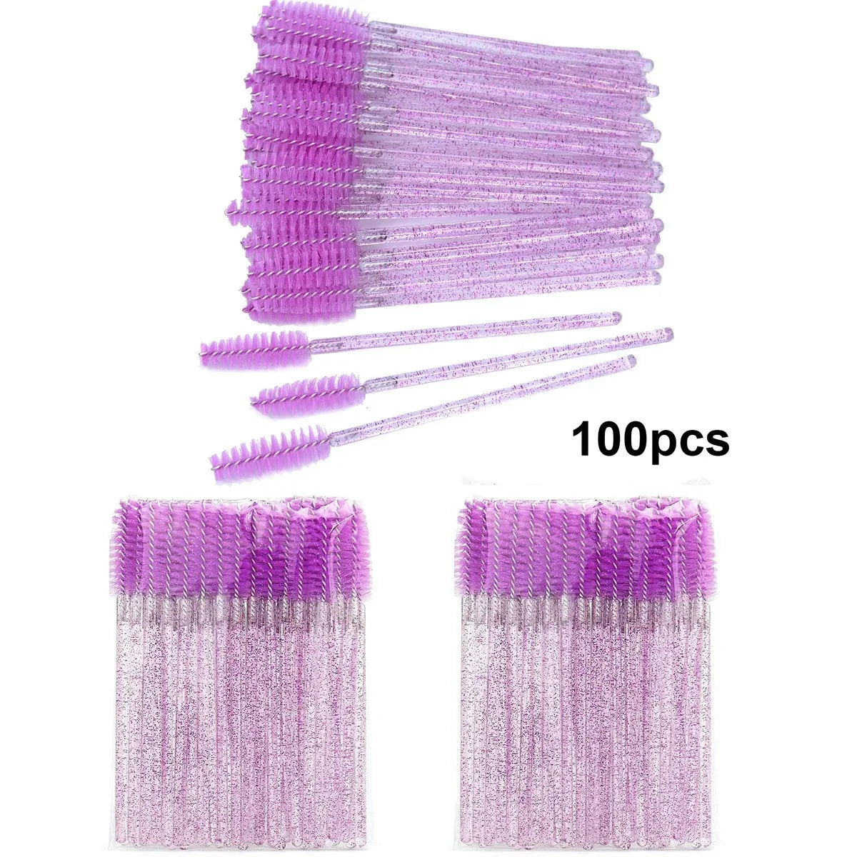 100pcs Disposable Eyelash Brushes Spoolies Micro Lash Mascara Wands Combs Wholesale for Eyelash Extension Makeup Cosmetic Tools