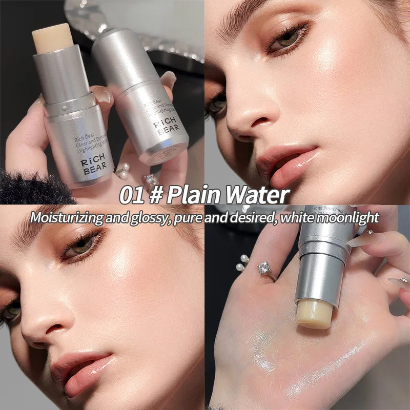 1Pc Highlighter Stick Iilluminator Makeup Shimmer Brightening Face Contour Natural Water Light Orange Blush Stick Makeup Woman