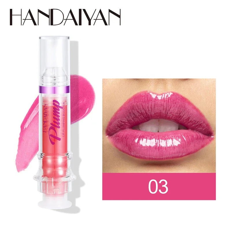 HANDAIYAN PLUMP & POUT Lip Plumping Booster Gloss High Shine for Plumper Looking Lips Extreme Shine Crystal Volume Lip Oil Hot