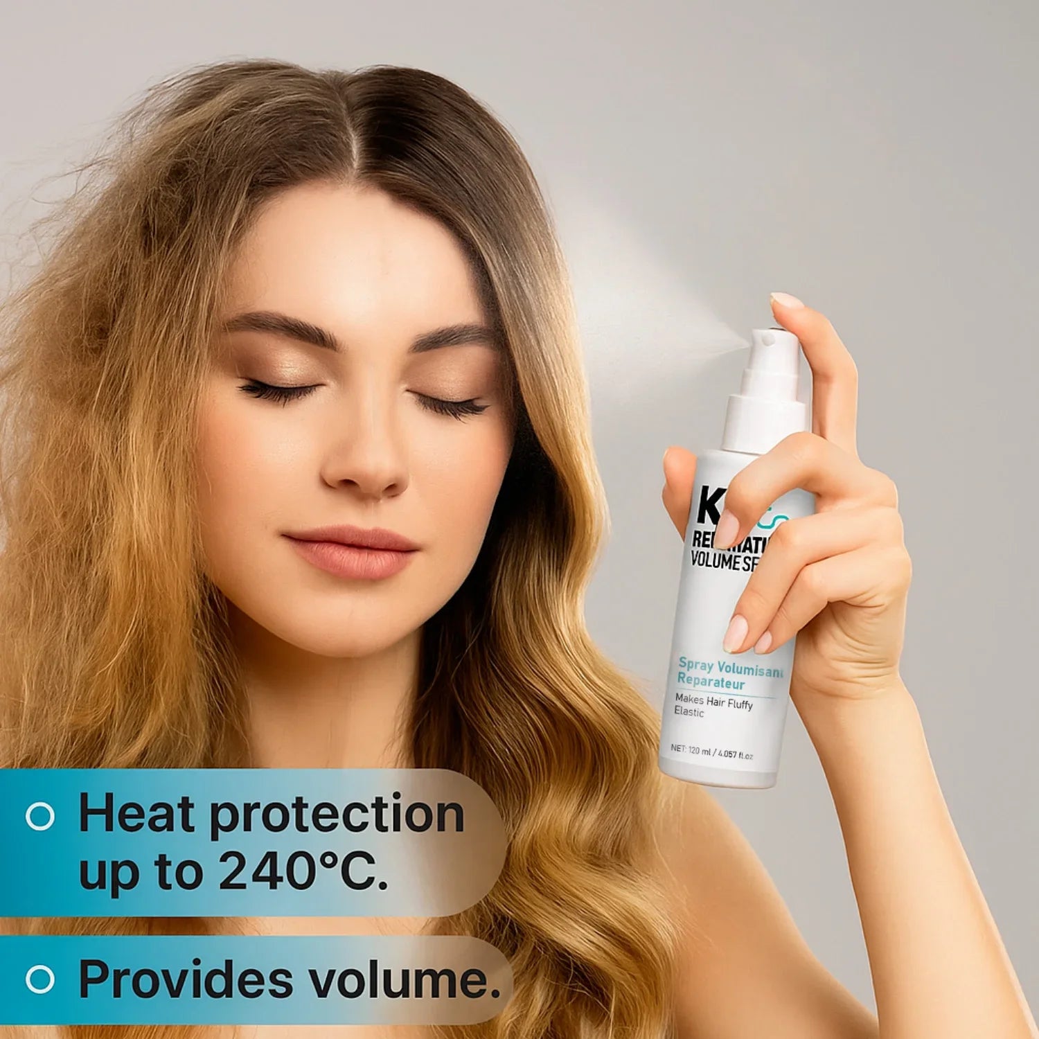 120ML Reparative Volumize Spray 2-Day Hair Thickening Hold For Thin, Fine, Fragile Hair Repairs Damaged Hair Non-Sticky Spray