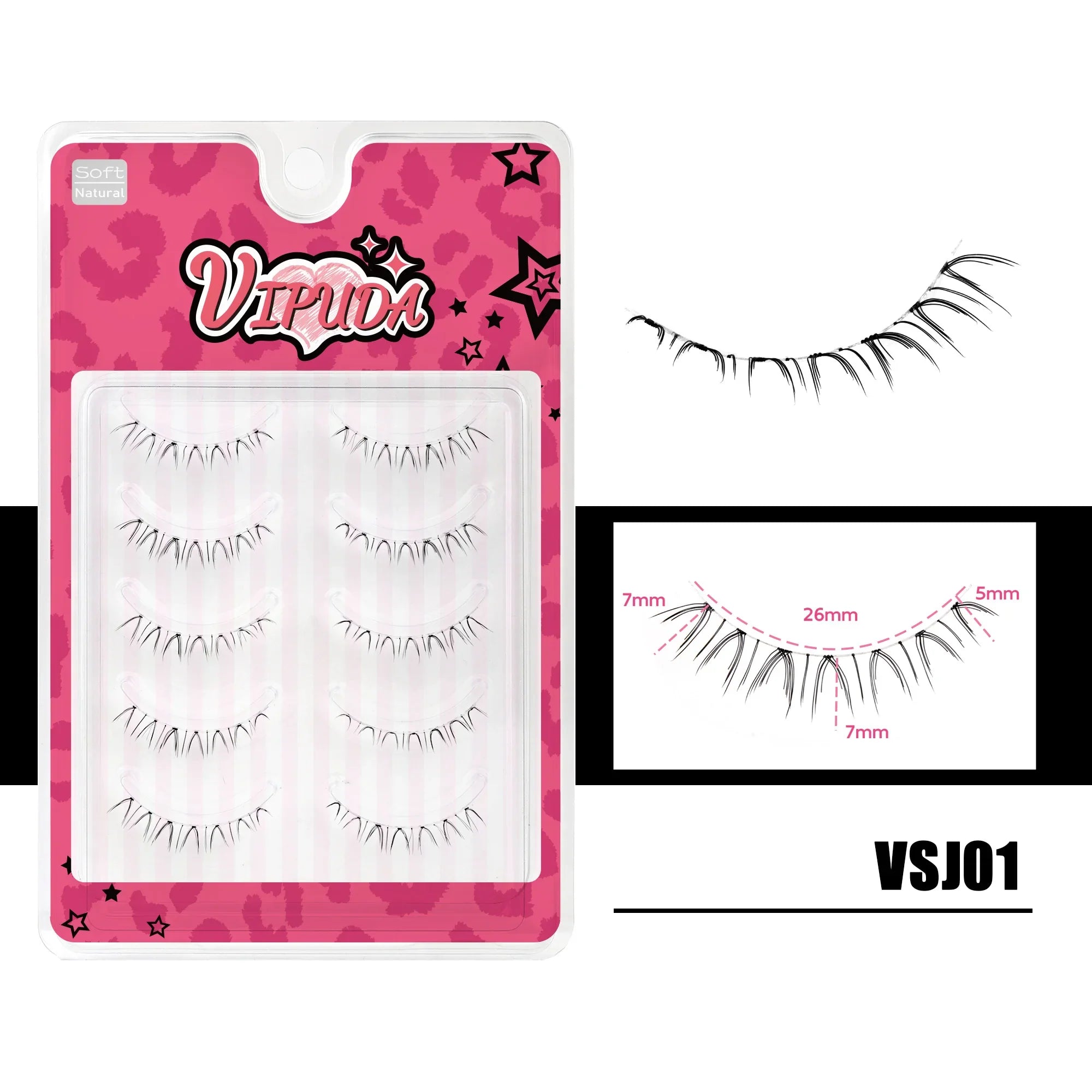 10Pairs Bottom Eyelashes Manga Lower Lashes Clear Band Wispy Small Flame Under Eye Lashes Korean Makeup Cosplay Tools