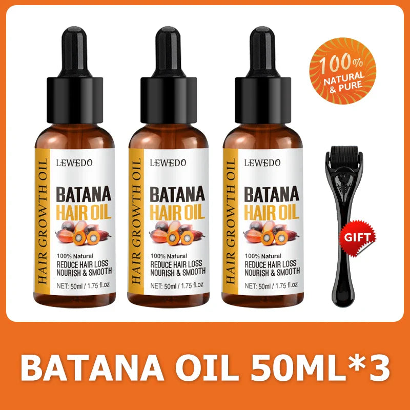 Lewedo Naturals Batana Oil Fast Hair Growth for Men Women Pure Batana Oil Nourish Shiny Hair Healthy Hair Care Anti Hair Loss