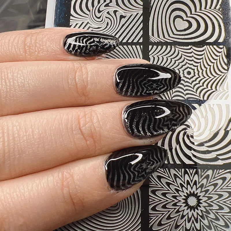 XMQ Nail Art Stamping Plates Carton Flowers Template