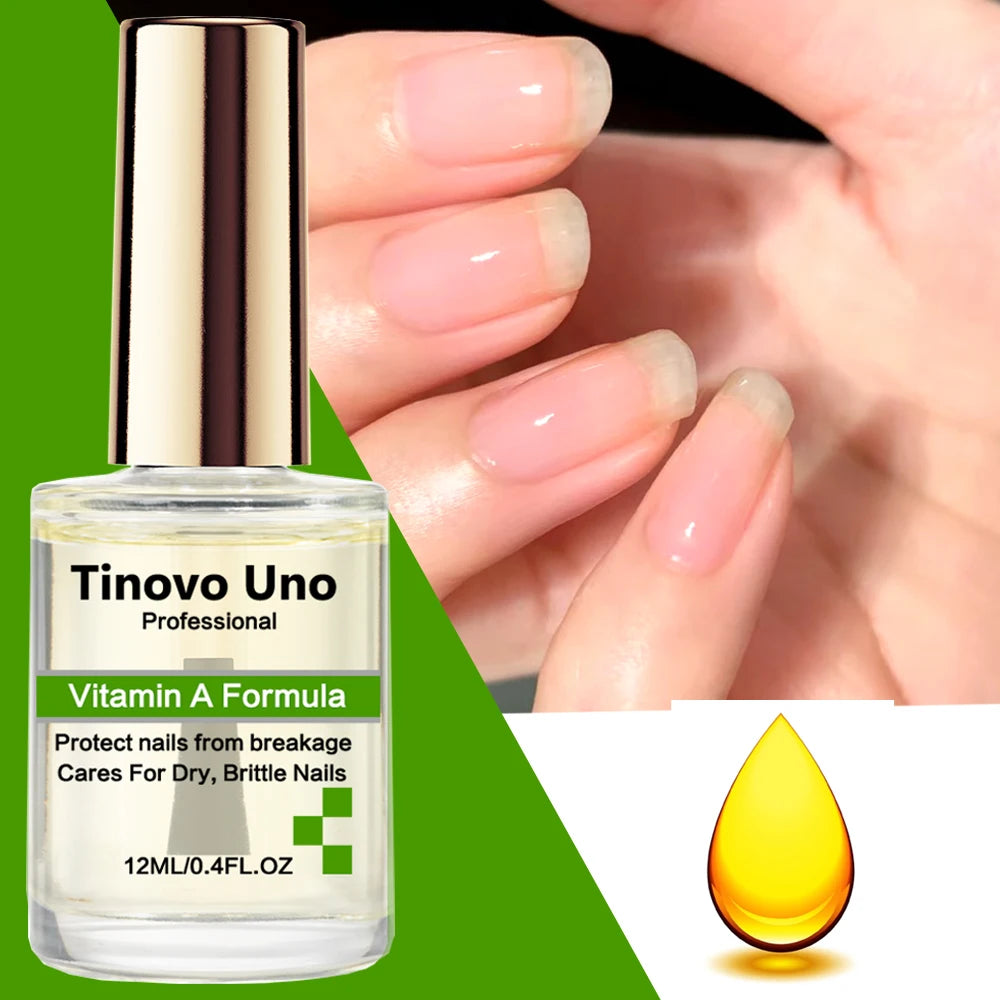 Tinovo Uno Hard Nail Serum Cuticle Oil Nail Polish Cares for Weak Brittle Cracked Nails Keratin Nail Hardener Strengthener Oil