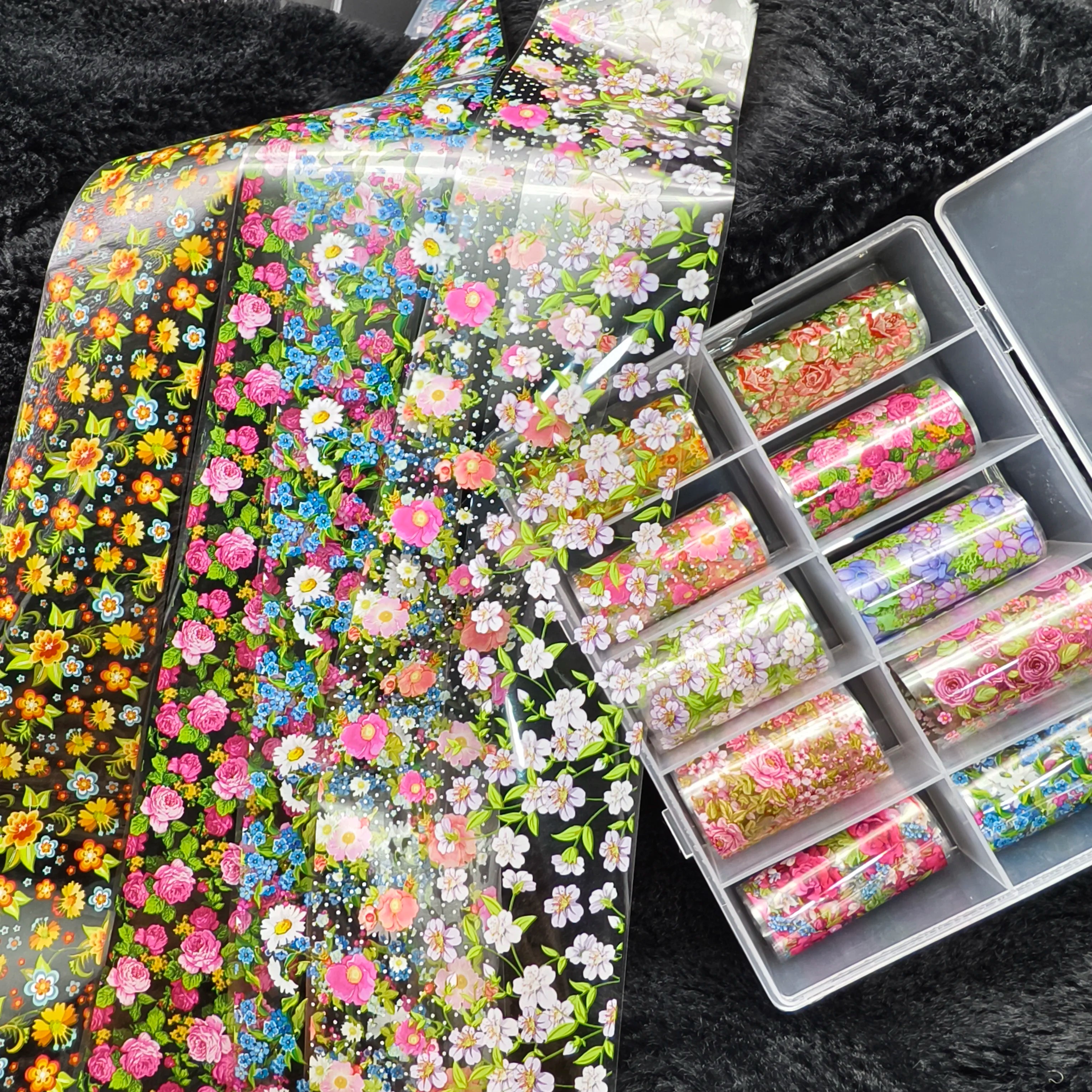 10Rolls Halloween Flower Plaid Angel Marble Bow Nail Foils Transfer Paper Nail Art Stickers Decal Nails Decoration