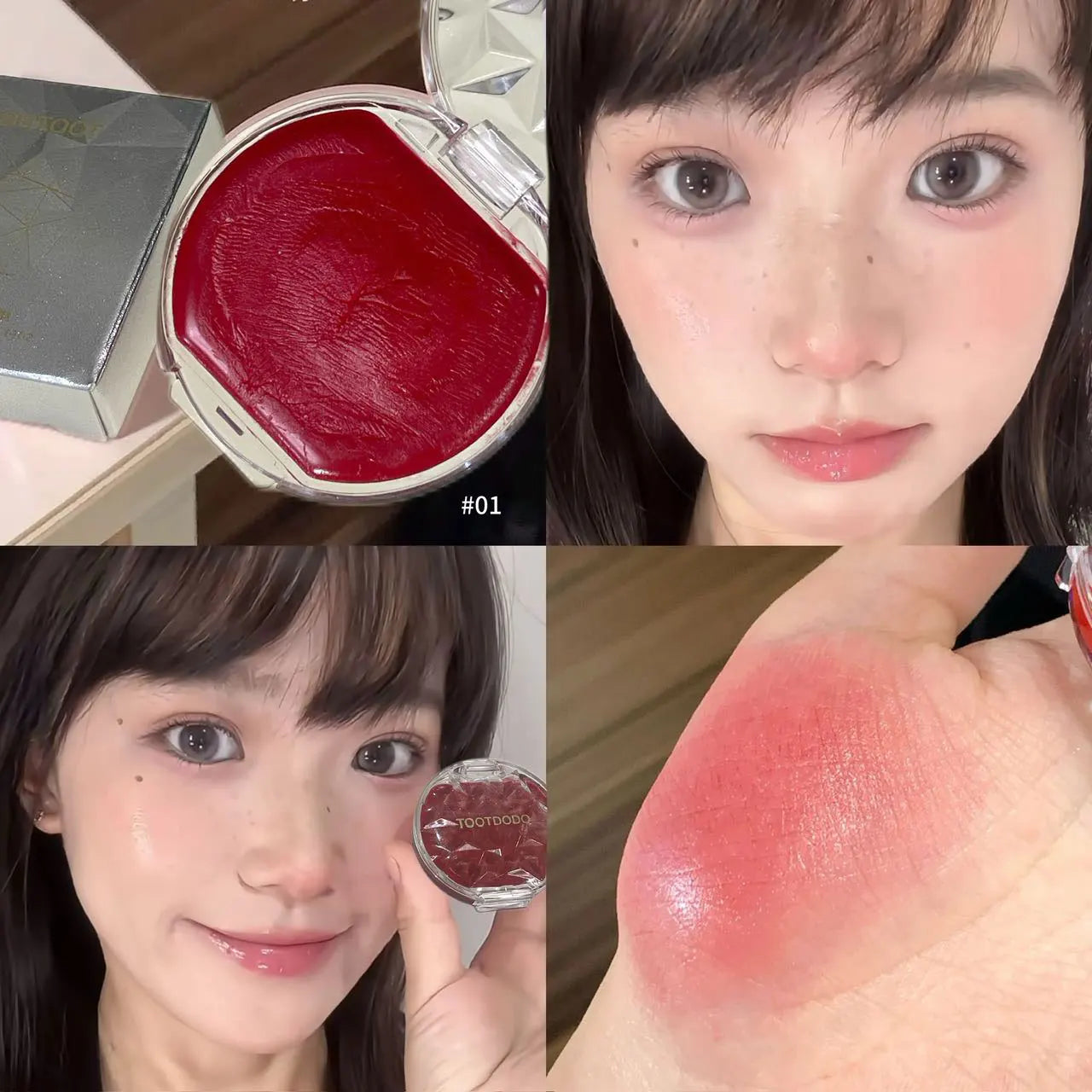 Peach Pink Dyeing Face Blush Cream Pearl Matte Blusher Plate Facial Highlighter Beauty Makeup Brightening Easy Color Rouge Cheek