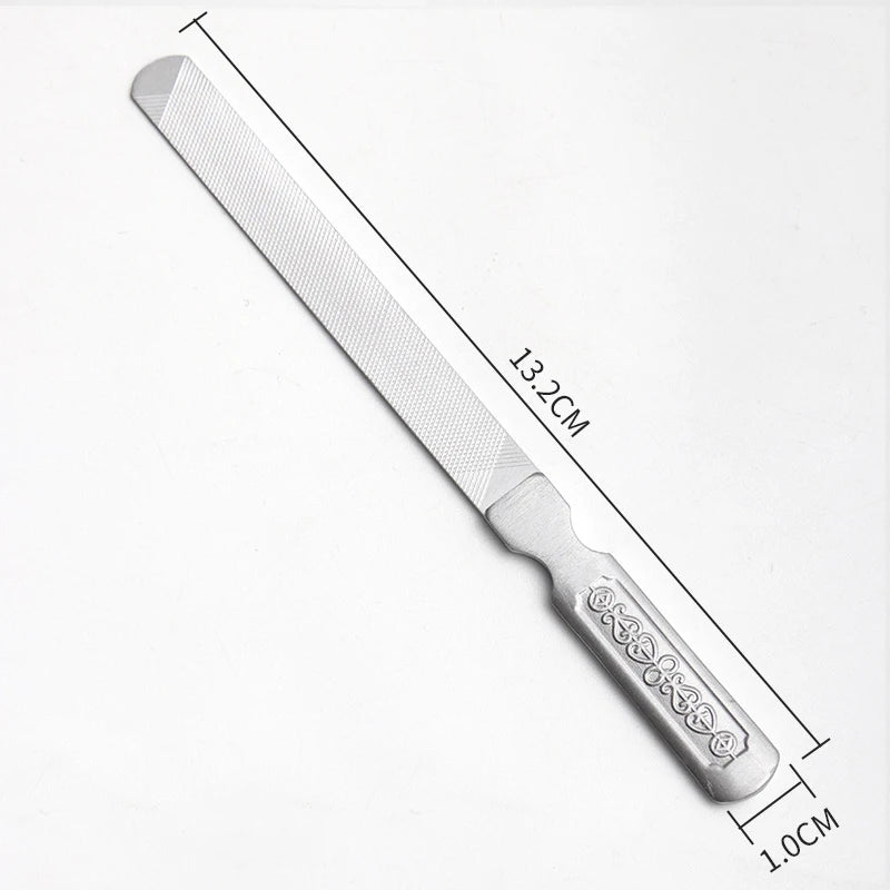 Nail Files Durable Stainless Steel Professional Double Sided Nail Sanding Grinding Buffer Manicure Pedicure Scrub Nail Art Tools