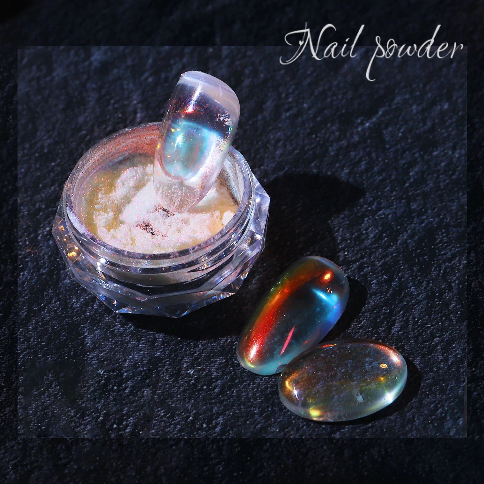 Nail Glitter Aurora Ice Transparent Laser Magic Aurora Rainbow Mirror Gel Pigment Powder Chrome Nai Charm Art Decoration Tools