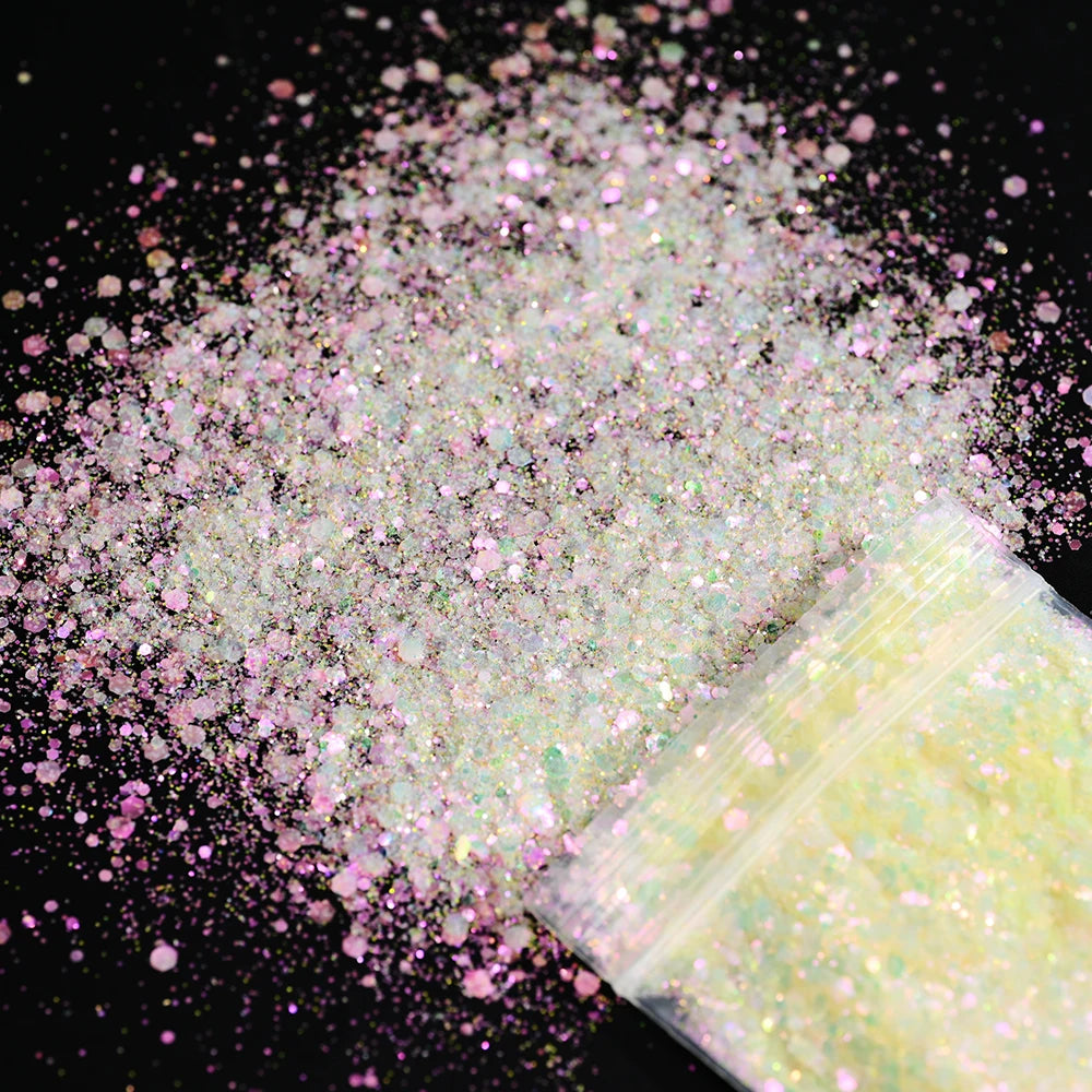 10g Pink Love Heart Nail Sequins Holographics Glitter Sequins Nail Art Decoration Mixed Size Ultrathin Flakes Manicure Sequins