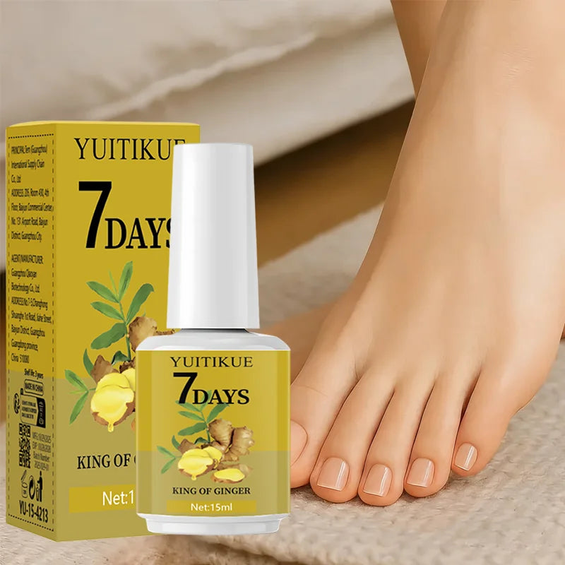 YUITIKUE 7-Day Ginger Nail Care 15ml - Hardens, Smooths & Protects Nails, Max Strength Cuticle Care for Beautiful Nails
