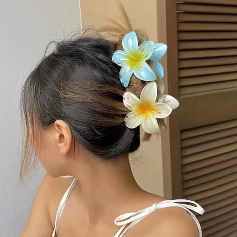 1/2/3 Pcs Hawaiian Gradient Flower Hair Claw Clip Women Fashion Large Hair Clip Girls Hairpin Barrettes Bohemia Hair Accessories