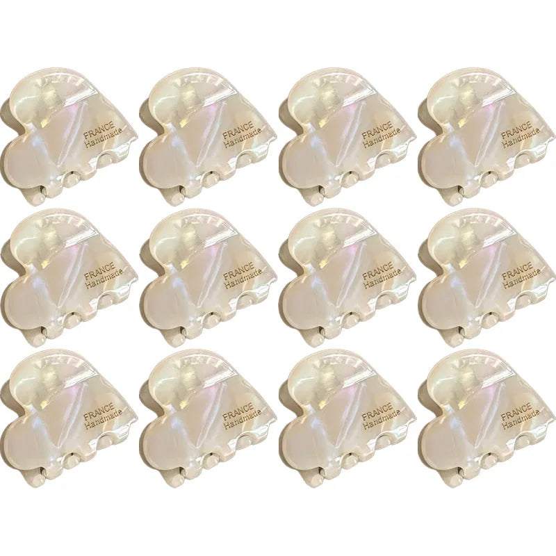 New 3.5cm Small Hair Claw Acetate Hair Crabs for Girls Cute Heart Shaped Hairclips Women Hair Accessories Hairpins Clips