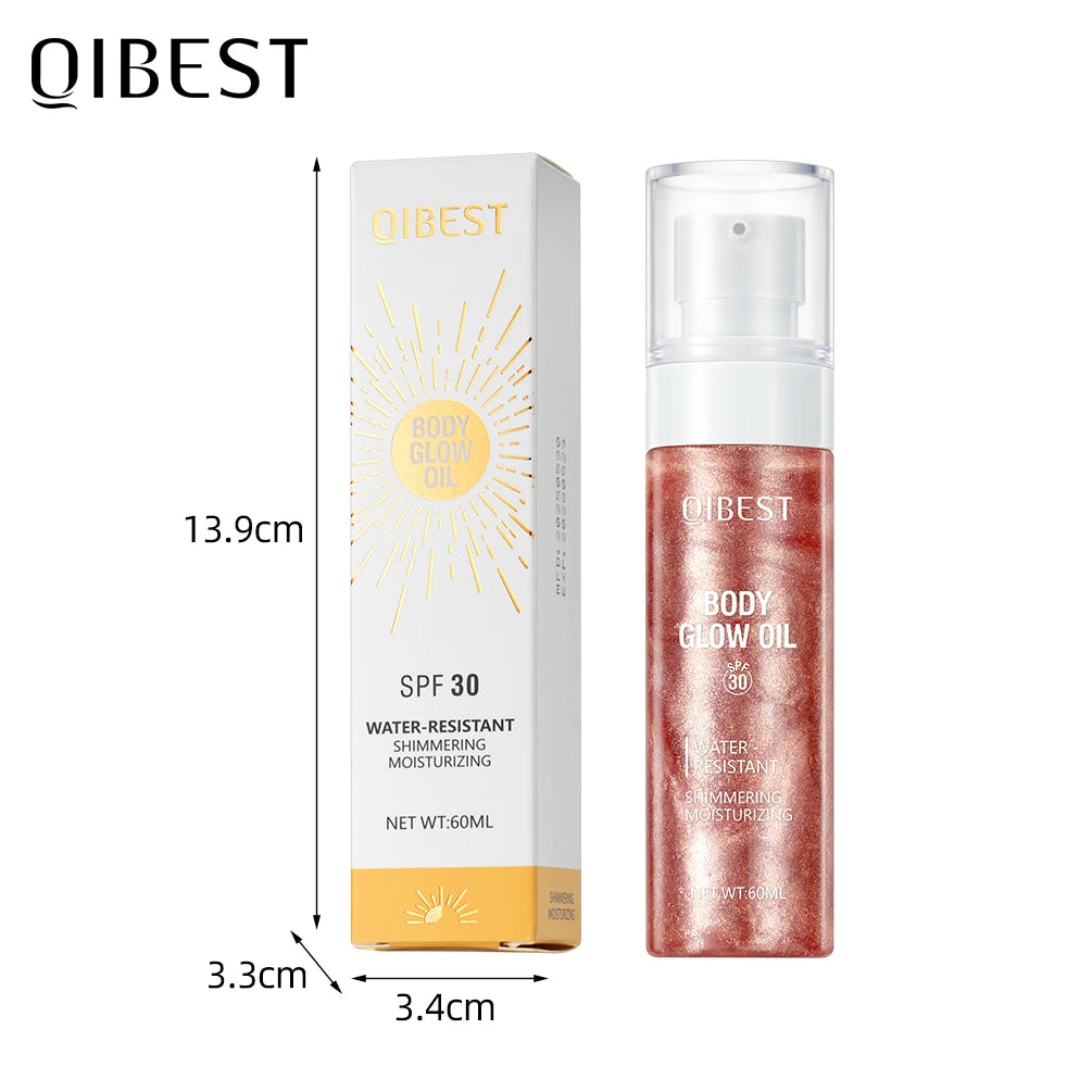 Body Shimmer Oil Liquid Highlighter Long Lasting Sequin Illuminating Moisturizing Highlight Facial Contour Brightening Makeup