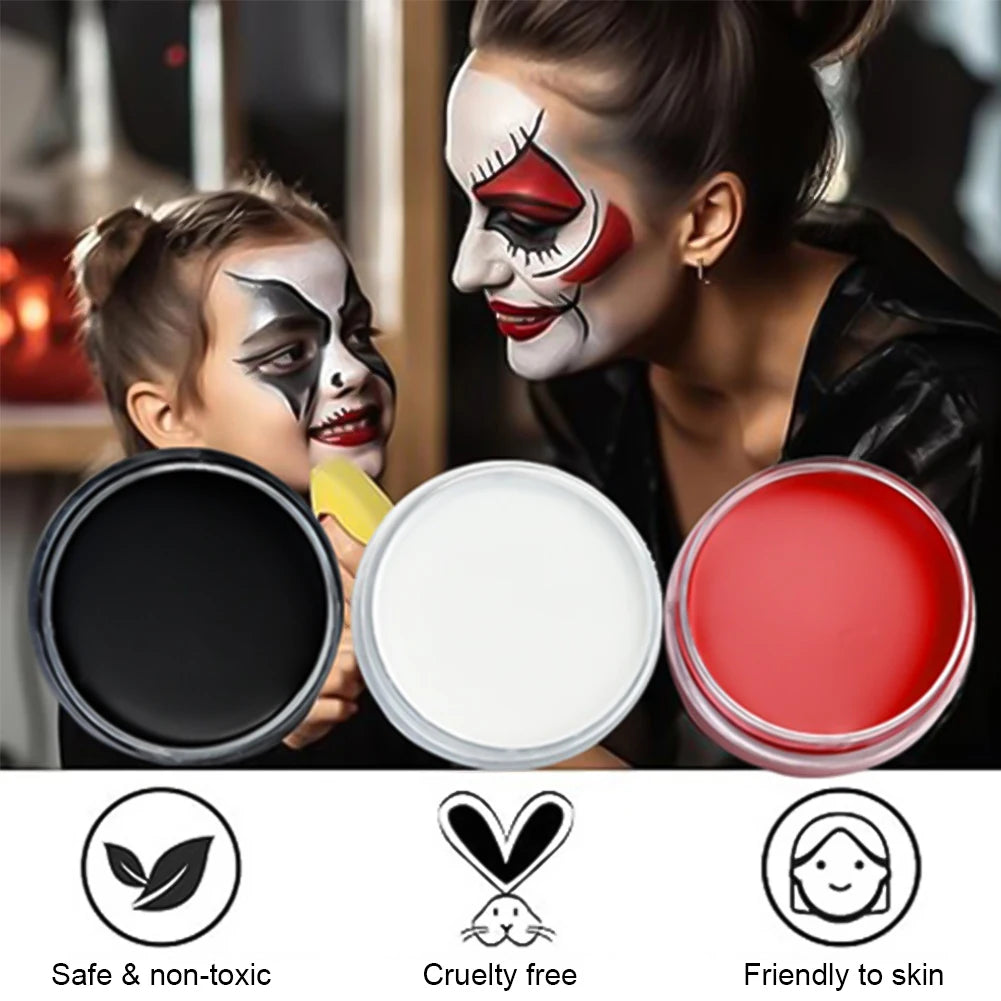 Professional Halloween Makeup Kit Face Body Paint White Black Red Special Effects Christmas Cosplay Party Supplies