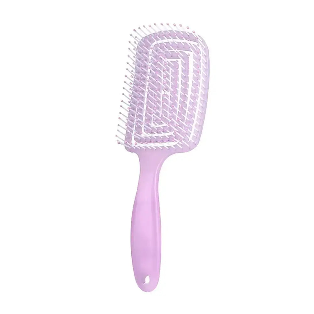 Hollow-Out Curved Detangling Brush – Volumizing Styling Brush with Rounded Tips, Scalp Massage & Blow-Dry Design for High Crown