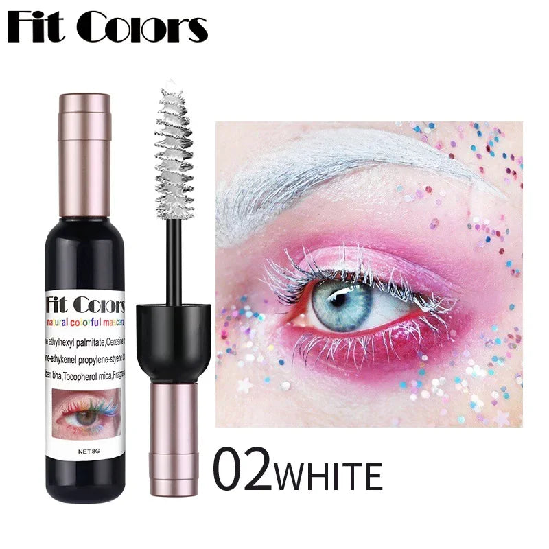 1PC Colorful Eyelash Mascara EyeLashes Extension Curling Lengthen White Purple Cosplay Makeup Glitter Point Diamond Mascara
