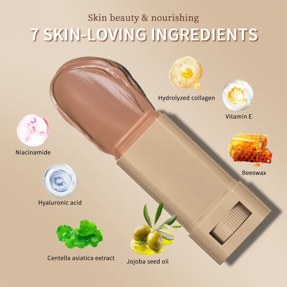 Skin Tint Stick Waterproof Nourishing Solid Tinted Serum Foundation Skin Tint Balm Face Tinted Face Contour Stick Makeup